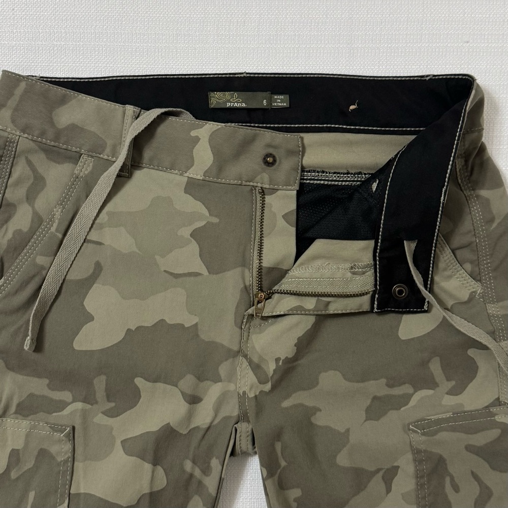 Prana Camo Jogger Pants Sky Canyon Green Camouflage Hiking Cargo Size 6 - Picture 6 of 15